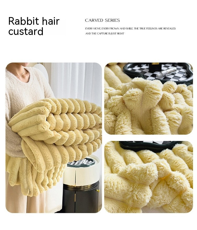 Soft Bubble Double-Sided Velvet Blanket Warm
