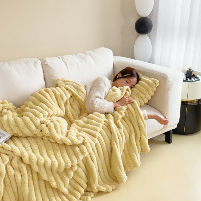 Soft Bubble Double-Sided Velvet Blanket Warm