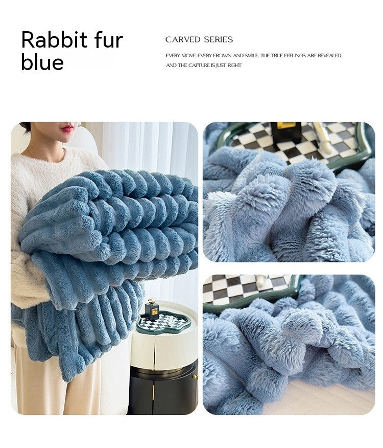 Soft Bubble Double-Sided Velvet Blanket Warm