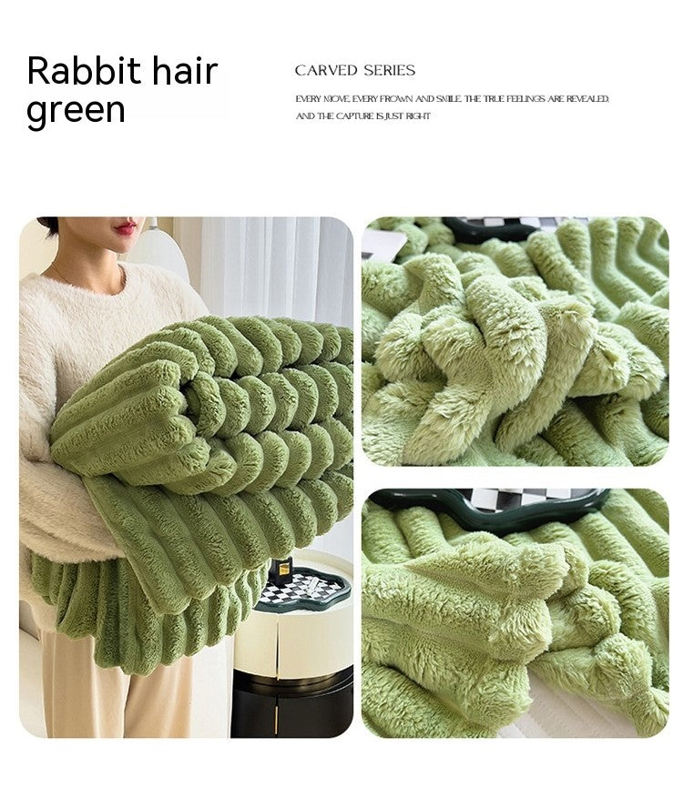 Soft Bubble Double-Sided Velvet Blanket Warm
