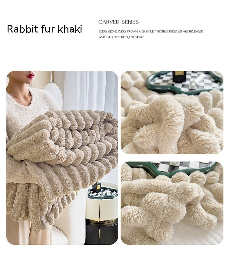 Soft Bubble Double-Sided Velvet Blanket Warm