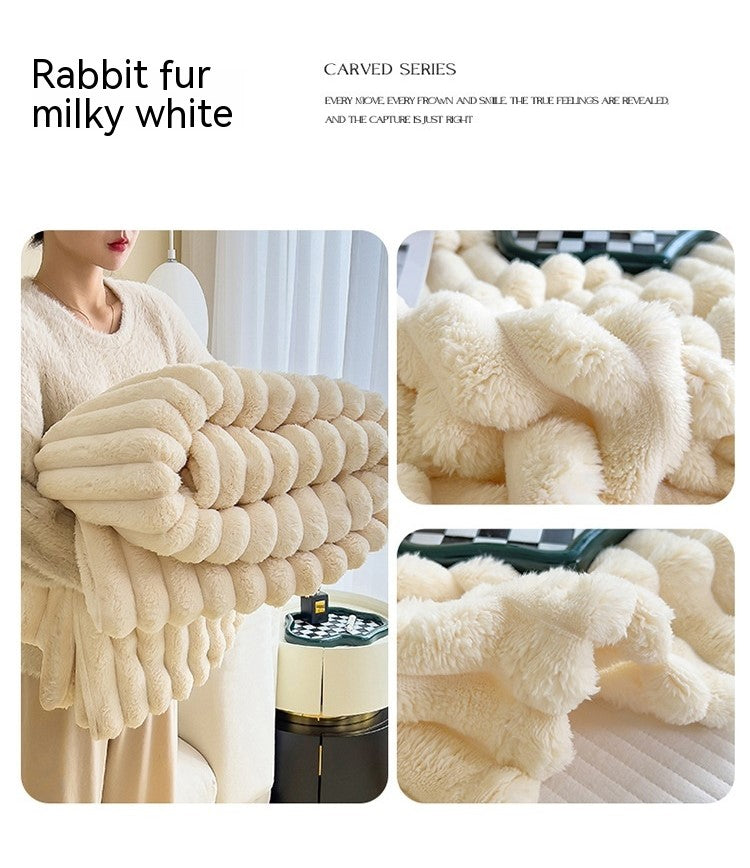 Soft Bubble Double-Sided Velvet Blanket Warm