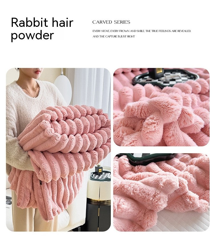 Soft Bubble Double-Sided Velvet Blanket Warm